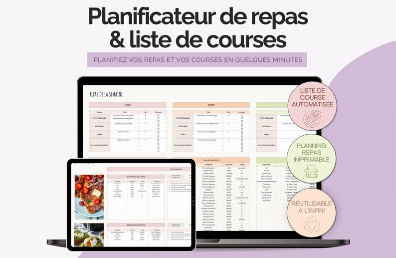 Planificateur de repas et liste de courses automatisée Planificateur de repas et liste de courses automatisée